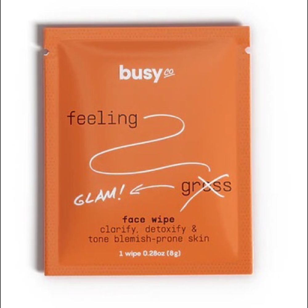 5/$15 SALE NEW BUSY CO. Clarify & Cleanse Facial Serum Wipe
